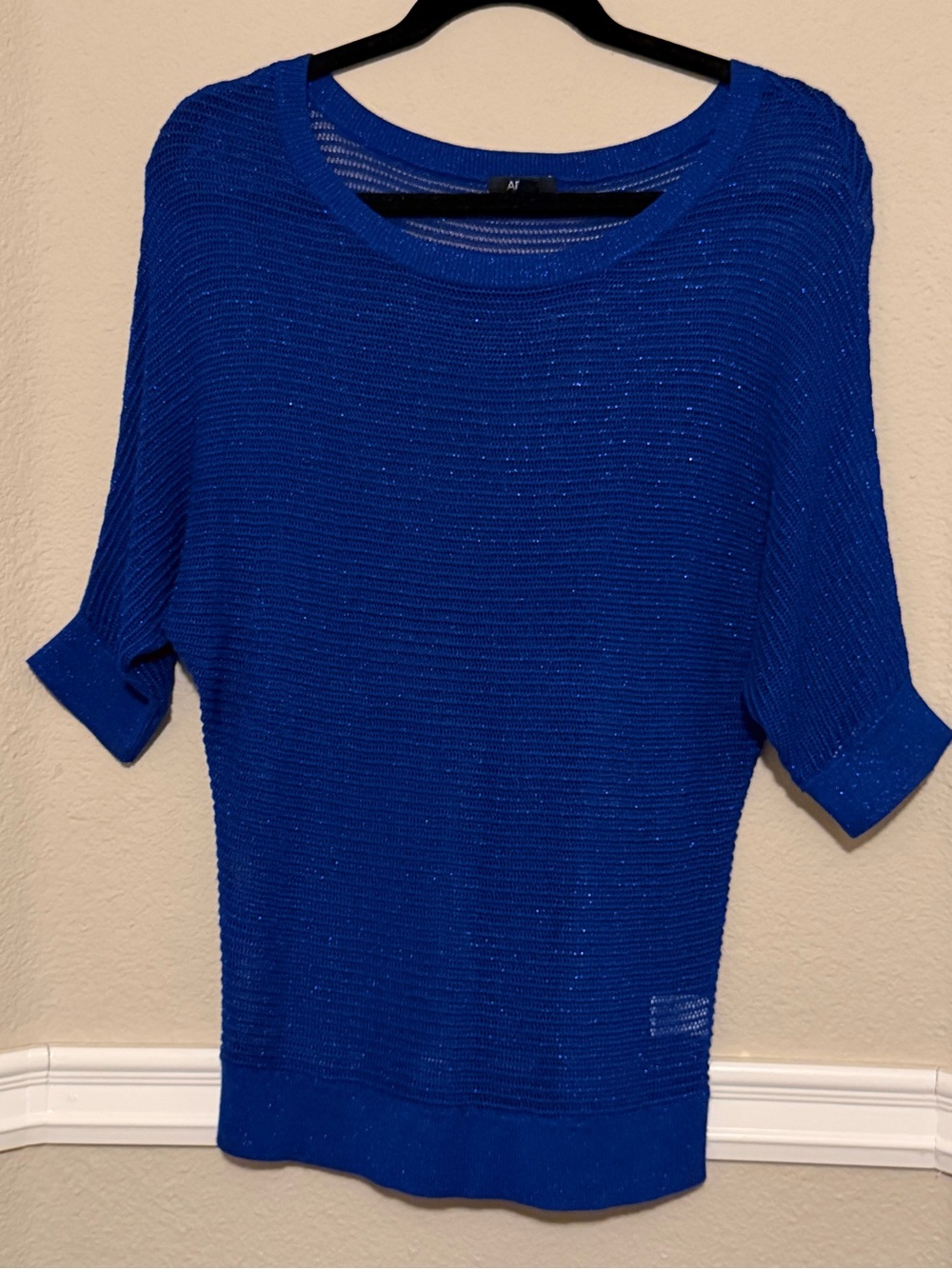 Apt. 9 Royal Blue Scoop Neck Short Sleeve Sweater